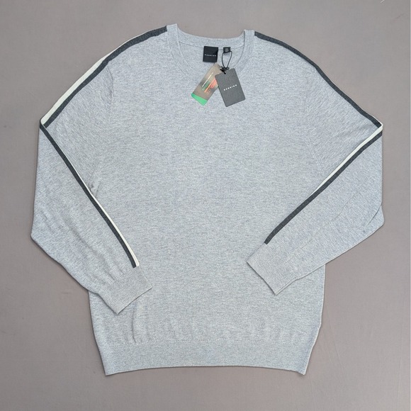 NWT Dunning Golf Sweater Mens XXL Gray Merino Wool Blend Crewneck